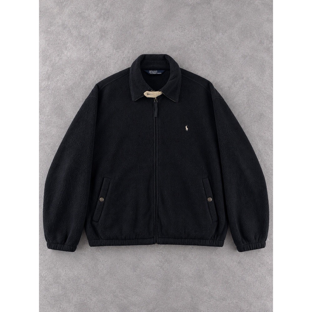 Polo Ralph Lauren Polartec Fleece Jacket Mens XL Black Full Zip Outdoor Heritage
